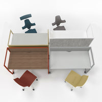 WARIANT Schreibtisch mit hoher Abschirmung | 1070-1470 x 1400 mm, feste Höhe