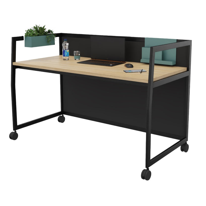 WARIANT Schreibtisch mit niedriger Abschirmung | 1070-1470 x 970 mm, feste Höhe