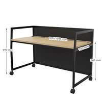 WARIANT Schreibtisch mit niedriger Abschirmung | 1070-1470 x 970 mm, feste Höhe