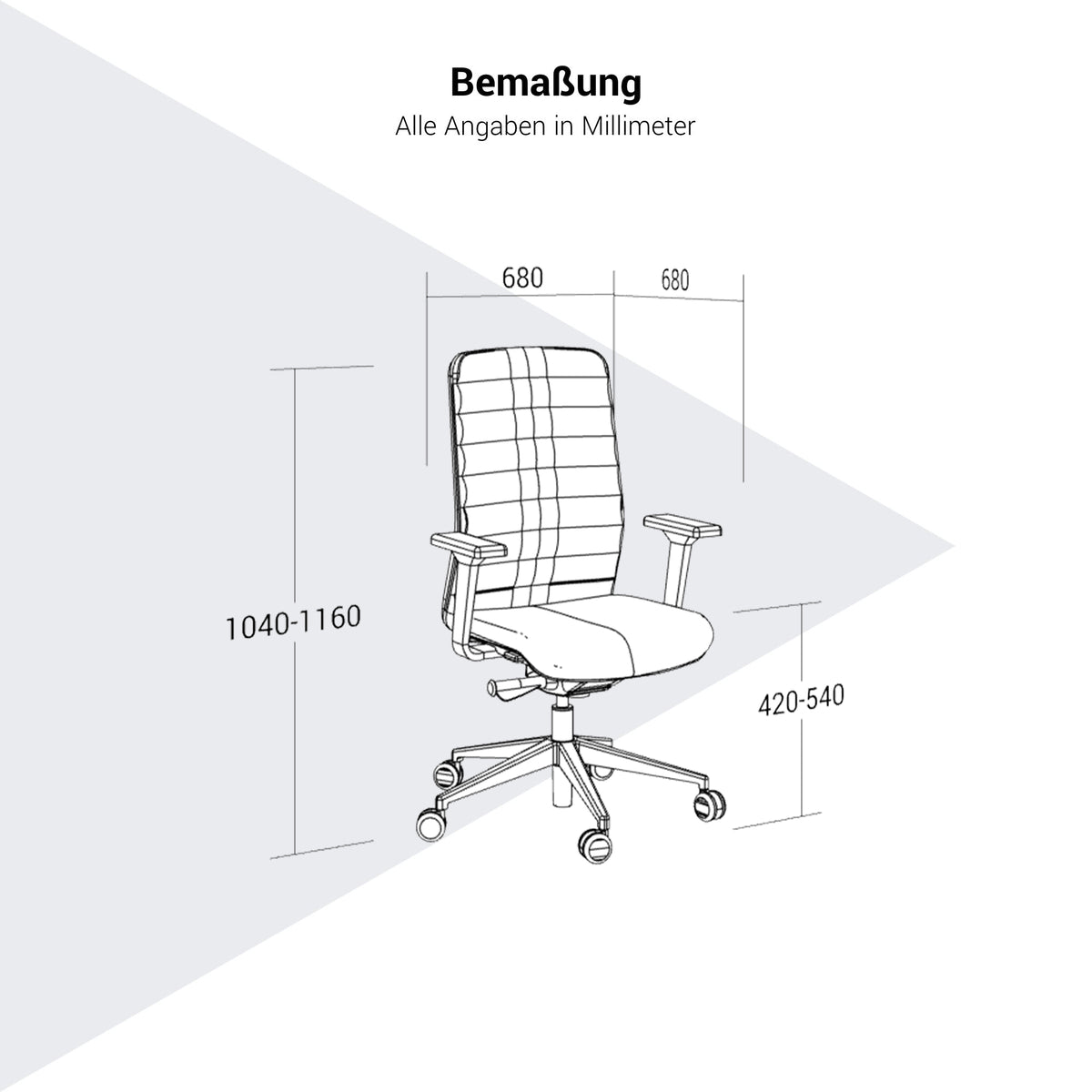 WIND Bürodrehstuhl | Synchronmechanik, Vollpolster