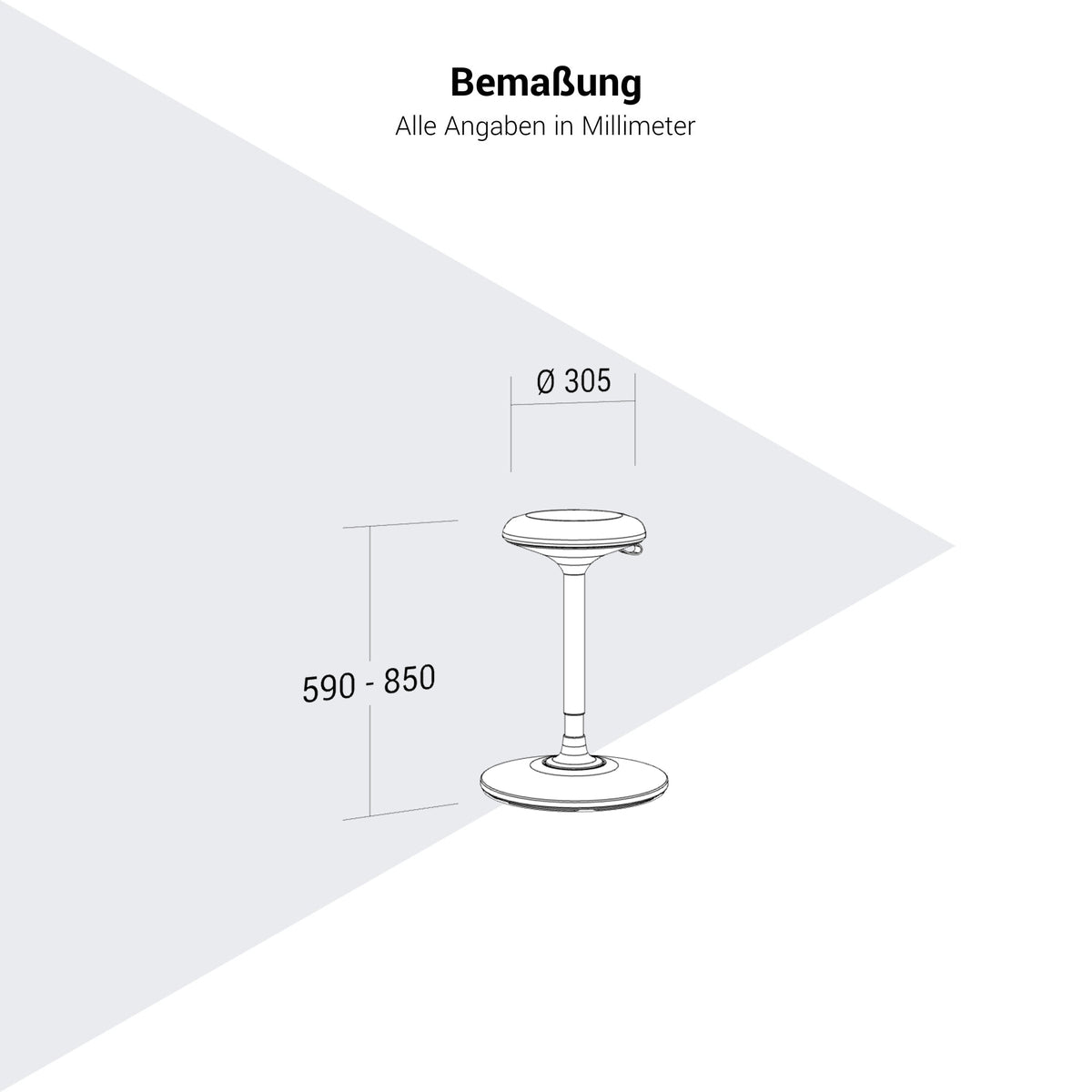 WOBBY Sitzhocker | Ø400 mm, Sitzhöhe 590 – 850 mm