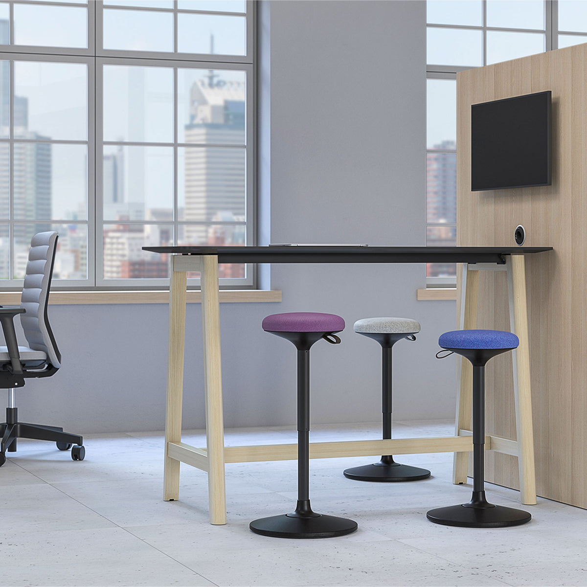 WOBBY Sitzhocker | Ø400 mm, Sitzhöhe 590 – 850 mm