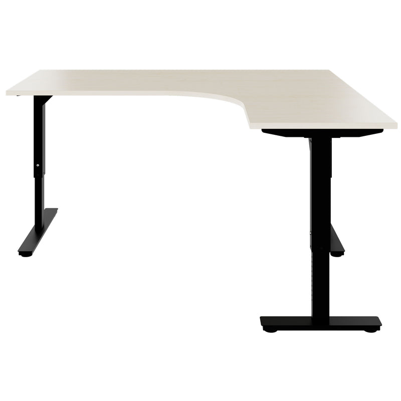 SCALE Winkel-Schreibtisch | 1800 x 1600 mm, manuell höhenverstellbar, Ahorn - 2 Main Image