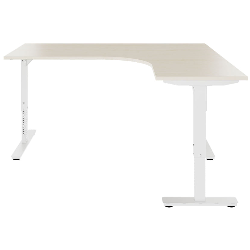 Scarico Angular Desk | 1800 x 1600 mm, regolabile in altezza manualmente, acero