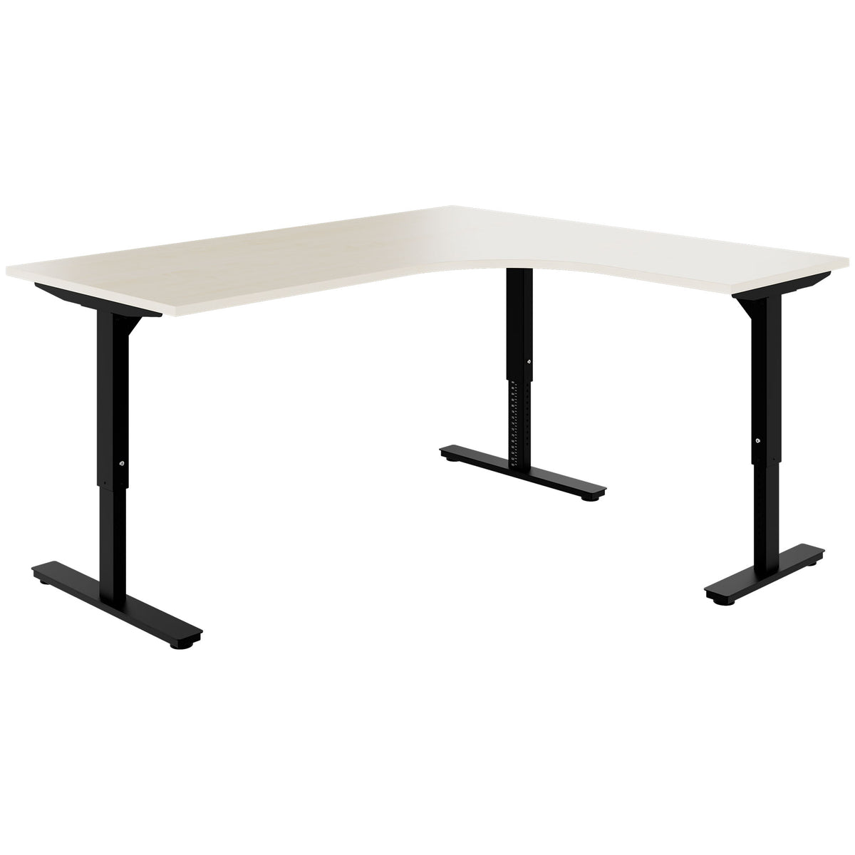 SCALE Winkel-Schreibtisch | 1800 x 1600 mm, manuell höhenverstellbar, Ahorn - 1 Lightbox Main Image