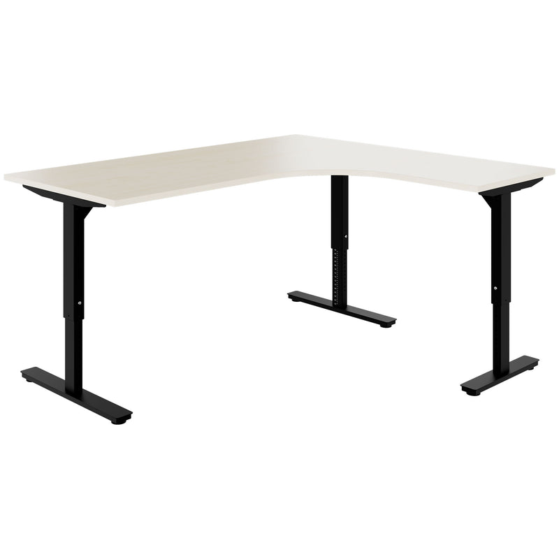 SCALE Winkel-Schreibtisch | 1800 x 1600 mm, manuell höhenverstellbar, Ahorn - 1 Main Image