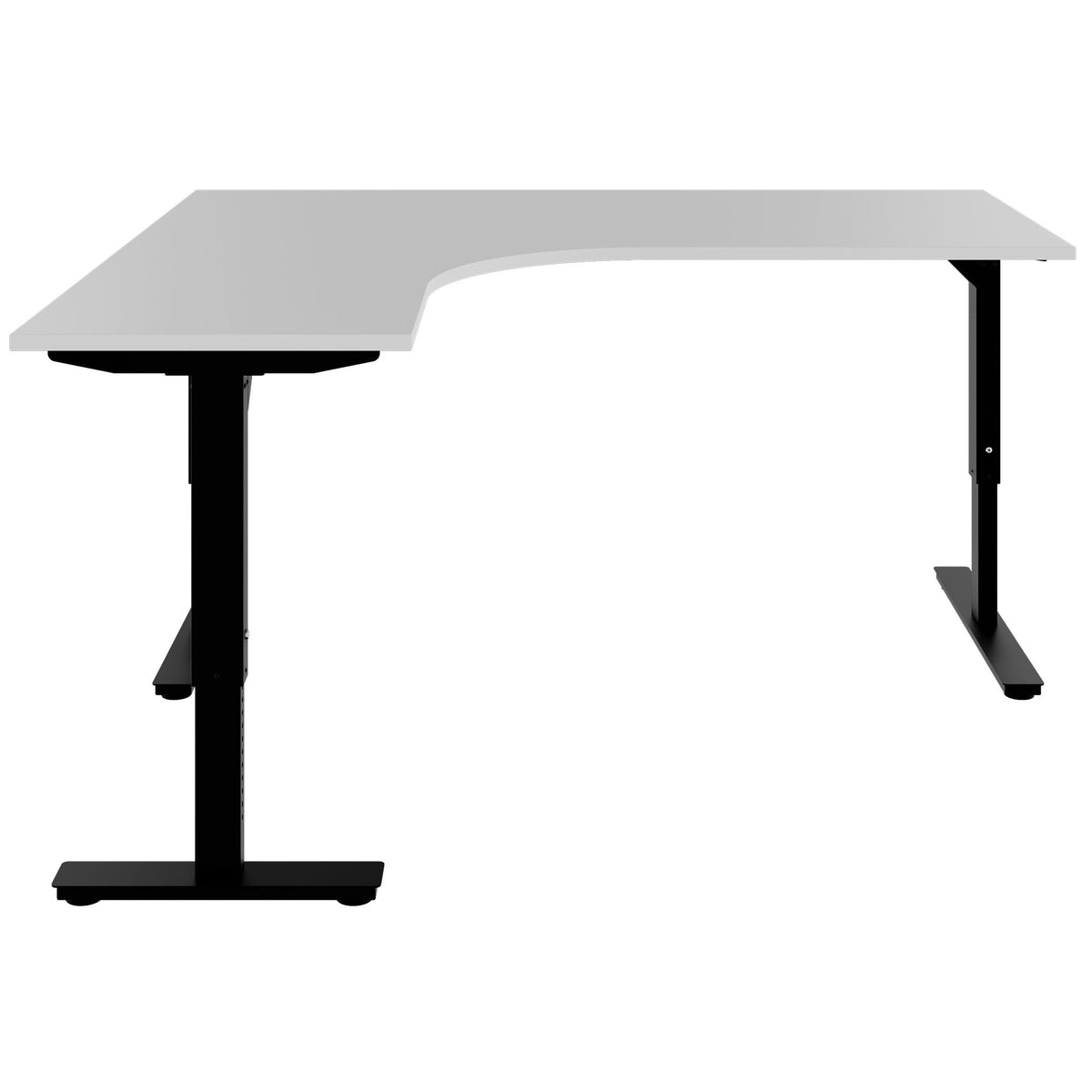SCALE Winkel-Schreibtisch | 1800 x 1600 mm, manuell höhenverstellbar, Perlgrau - 2 Lightbox Main Image