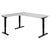 SCALE Winkel-Schreibtisch | 1800 x 1600 mm, manuell höhenverstellbar, Perlgrau