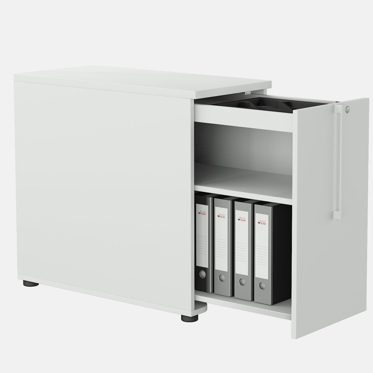 NOVA Combinaison d'angle | Avec armoire de pharmacien, angle à gauche, 2200 x 1200 mm, blanc - 4 Lightbox Main Image