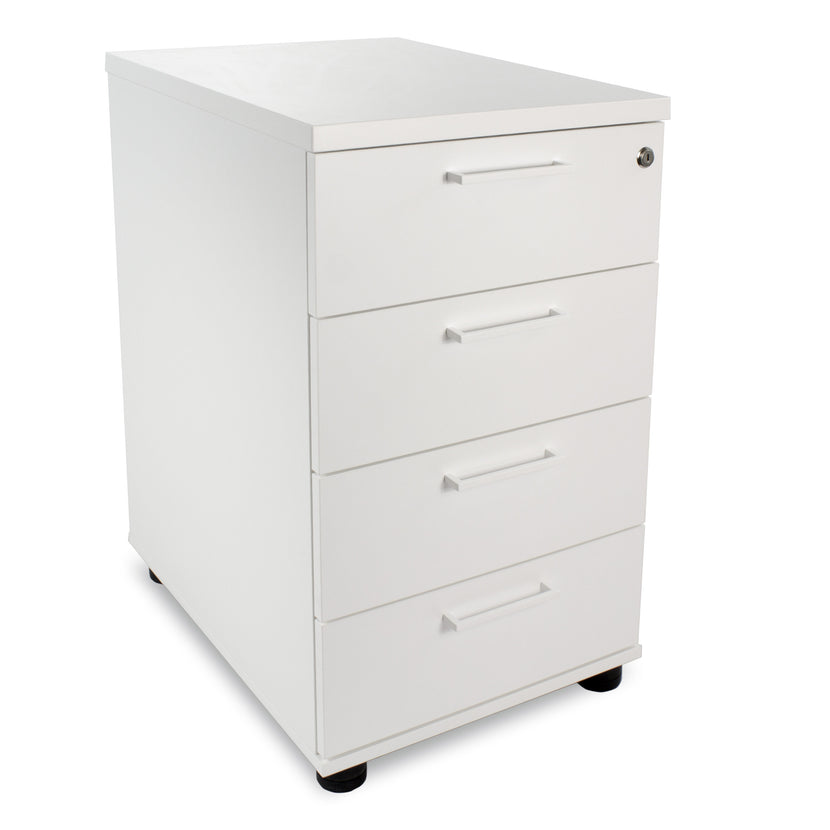 NOVA Winkelkombination | Mit Standcontainer, Winkel rechts, 1800 x 1630 mm, Weiß