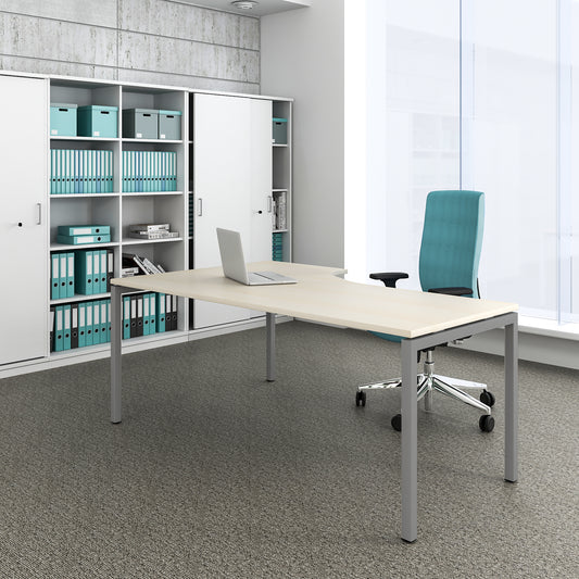 NOVA angle desk | Angle right, 1800 x 1200 mm, maple
