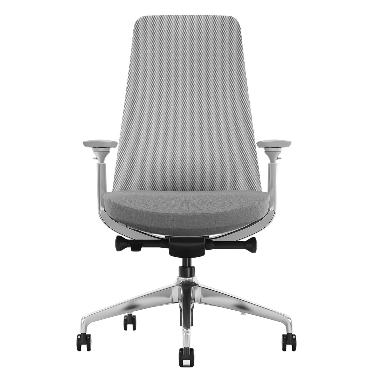 YUCAN Chaise oscillante de bureau | Accoudoirs 4d, mécanique synchrone, gris argenté
