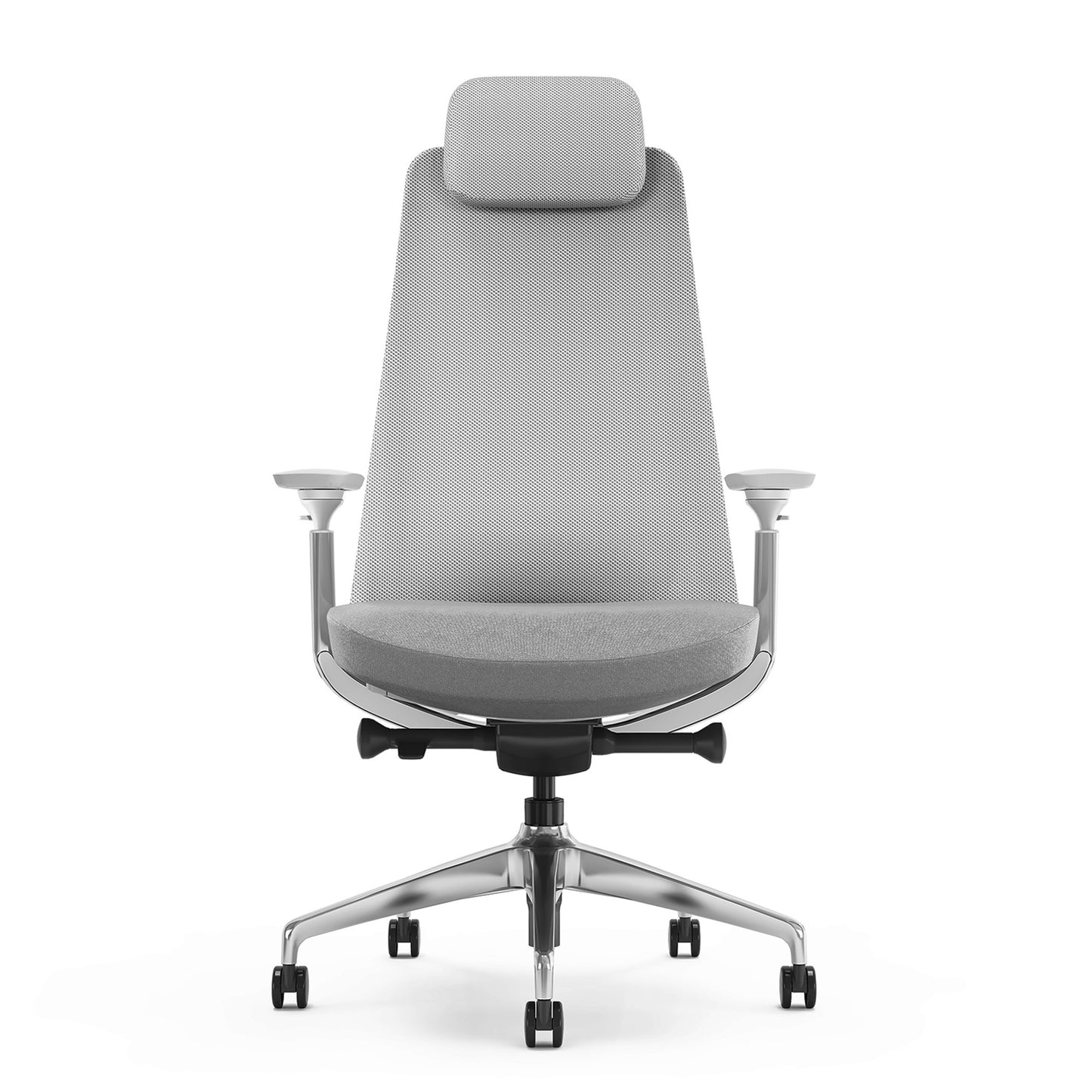 YUCAN Chaise oscillante de bureau | Accoudoirs 4d, mécanique synchrone, gris argenté