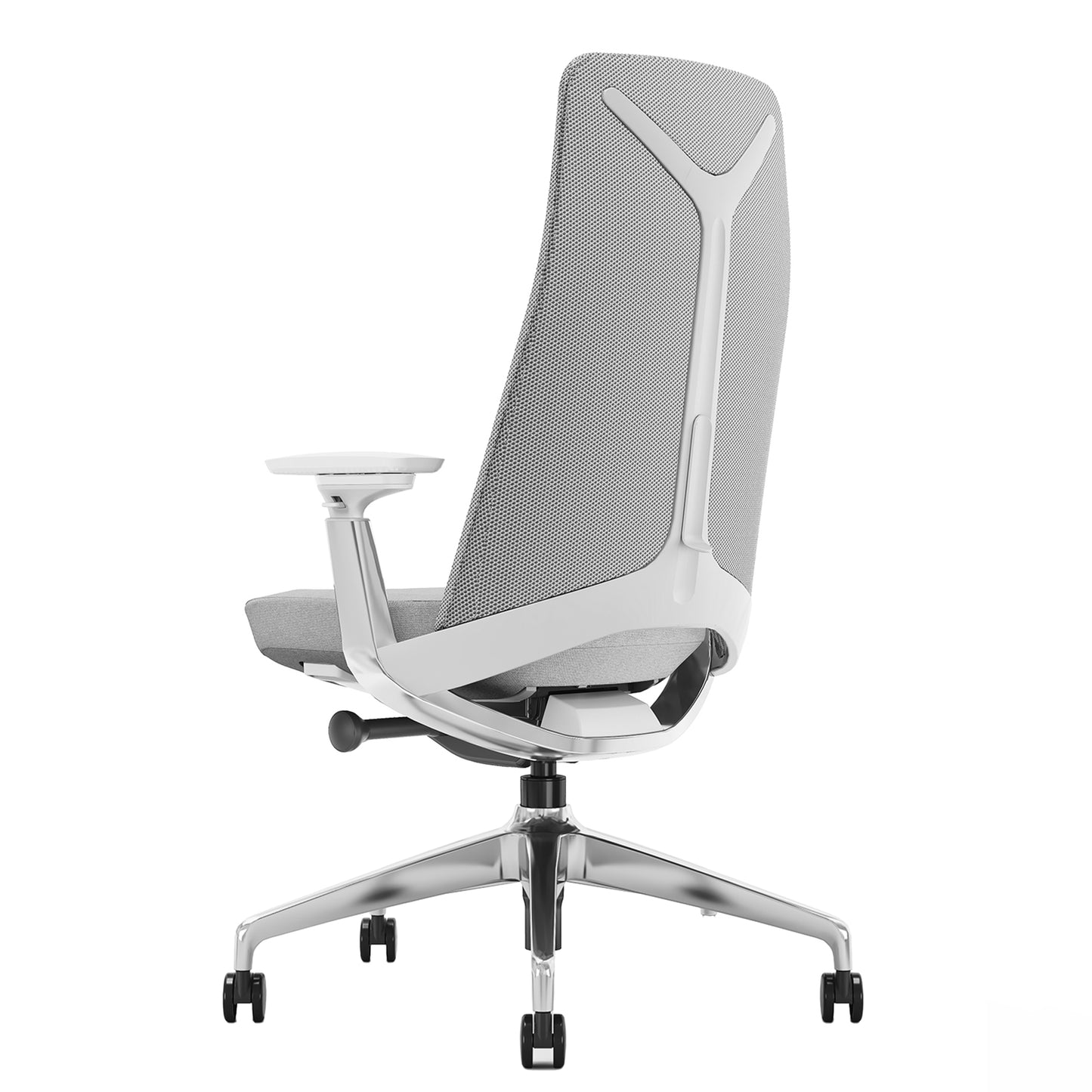 YUCAN Chaise oscillante de bureau | Accoudoirs 4d, mécanique synchrone, gris argenté