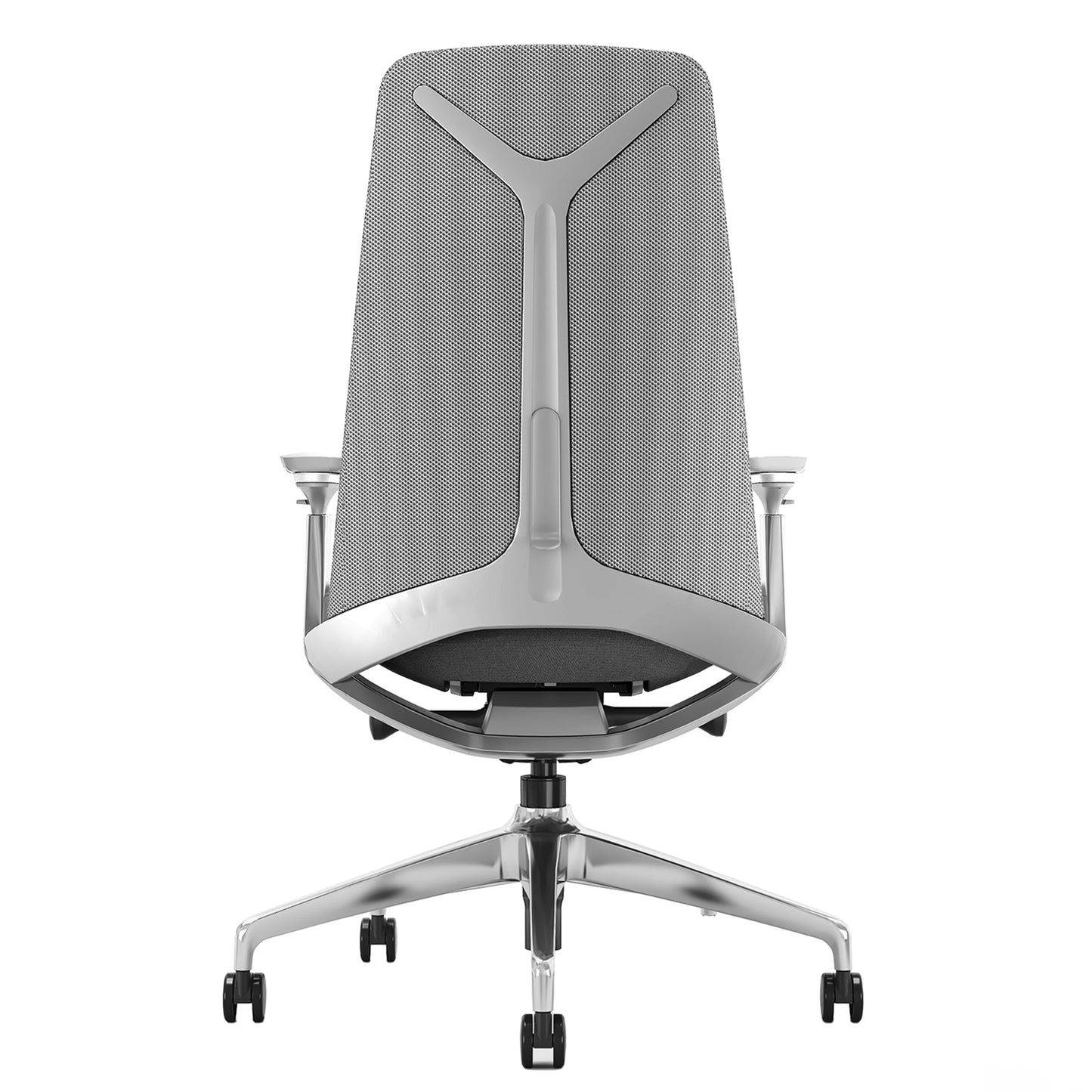 YUCAN Chaise oscillante de bureau | Accoudoirs 4d, mécanique synchrone, gris argenté