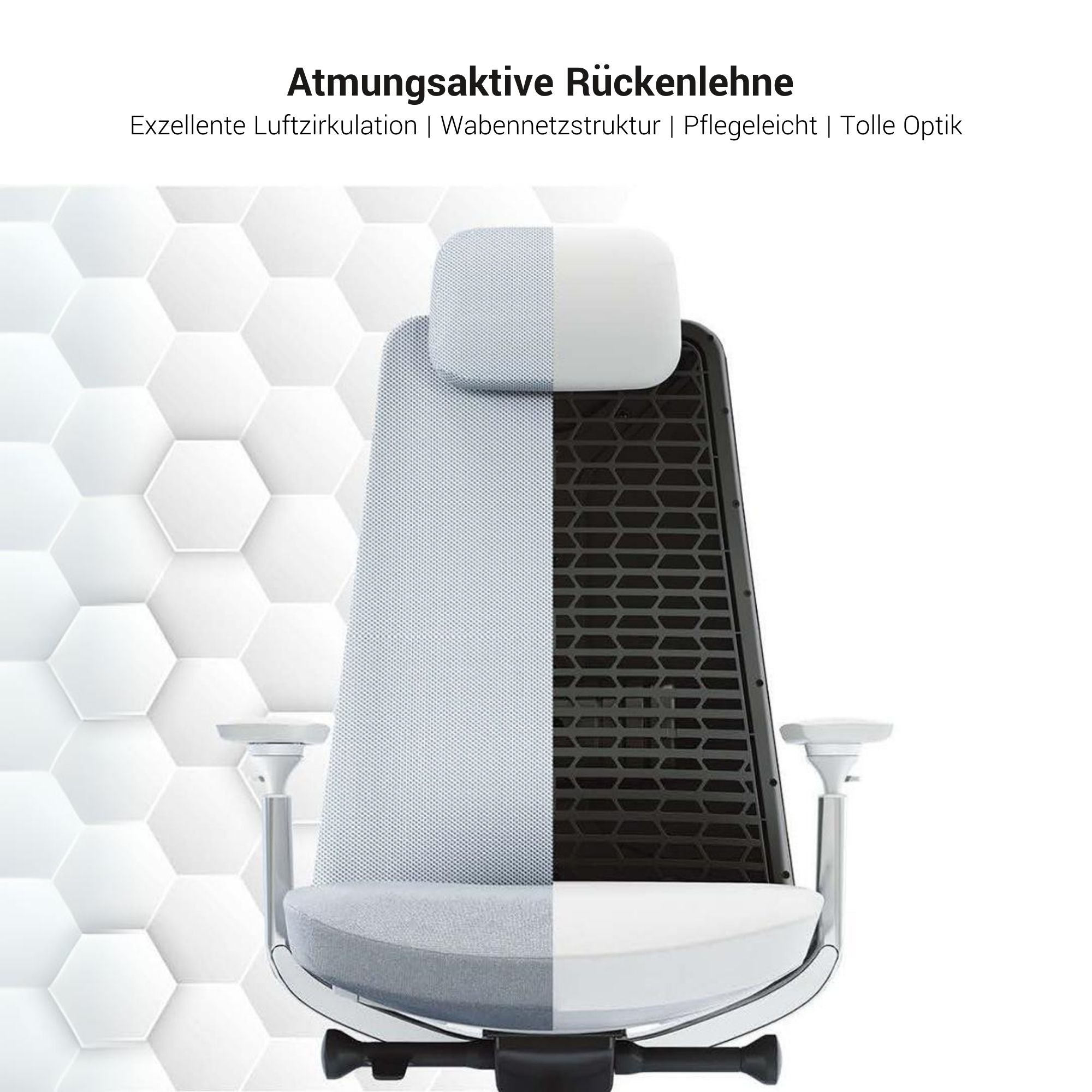 YUCAN Bürodrehstuhl | 4D-Armlehnen, Synchronmechanik, Schwarz