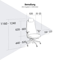 YUCAN Bürodrehstuhl | 4D-Armlehnen, Synchronmechanik, Schwarz