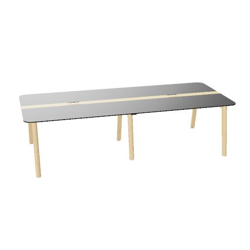 NOVA WOOD Konferenztisch | 1200 - 2800 mm (4-10 Personen), Elektrifiziert, HPL