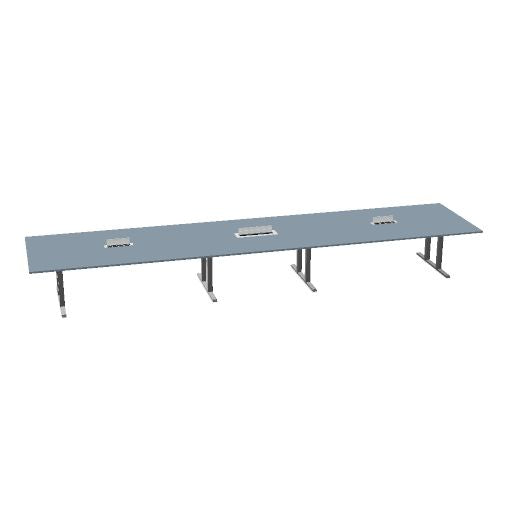 Table de conférence L-Line | 3200-4800 mm, passage de câbles intégré, ports multimédia en option