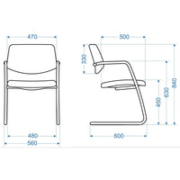 Chaise cantilever GAMA | Bleu