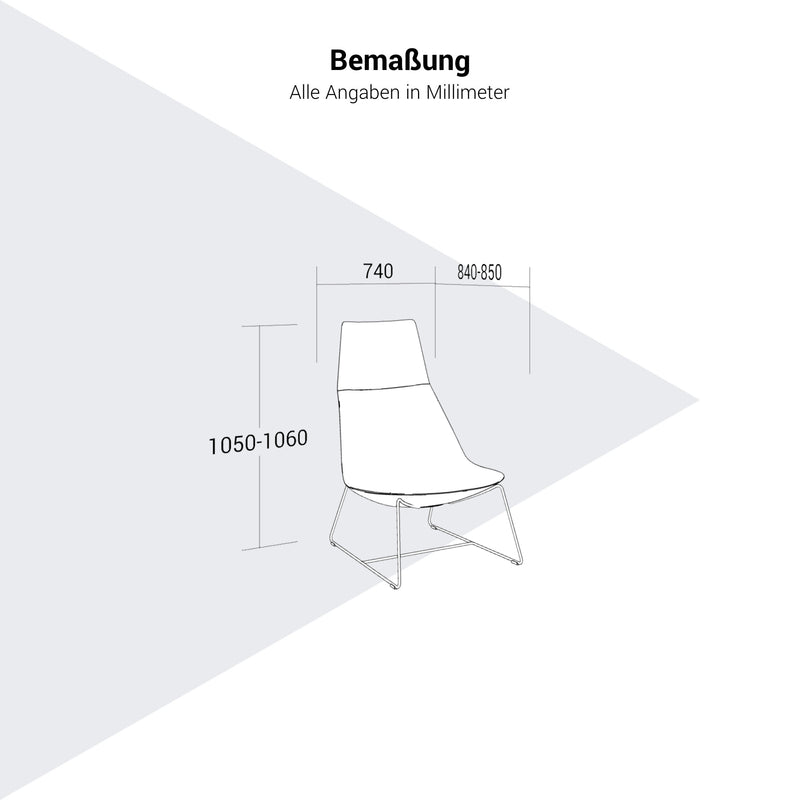 profim – CHIC LOUNGE Sessel | Kufengestell oder 4-armiges-Fußkreuz, hohe Rückenlehne - 13 Main Image