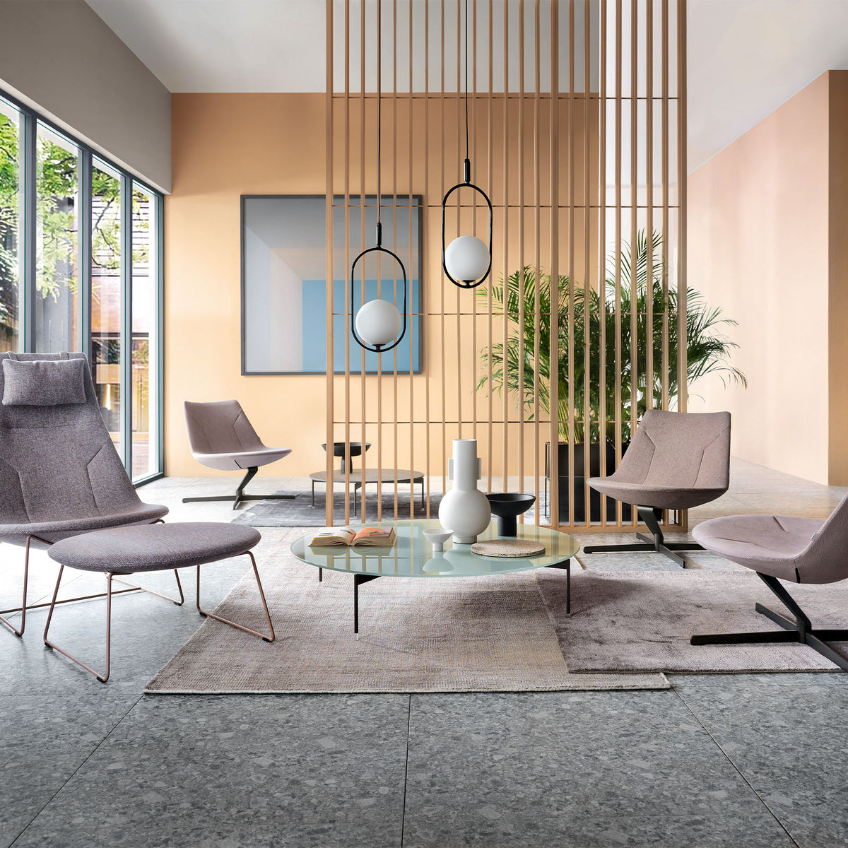profim – CHIC LOUNGE Sessel | Kufengestell oder 4-armiges-Fußkreuz, hohe Rückenlehne