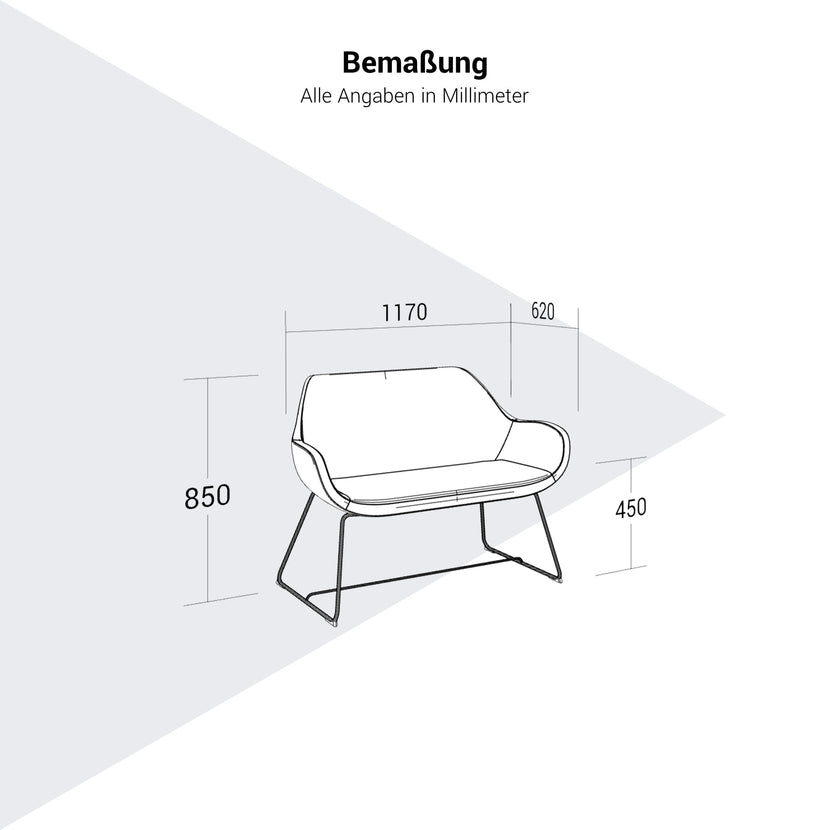 profim – FAN Sofa | 2-Sitzer, Kufengestell