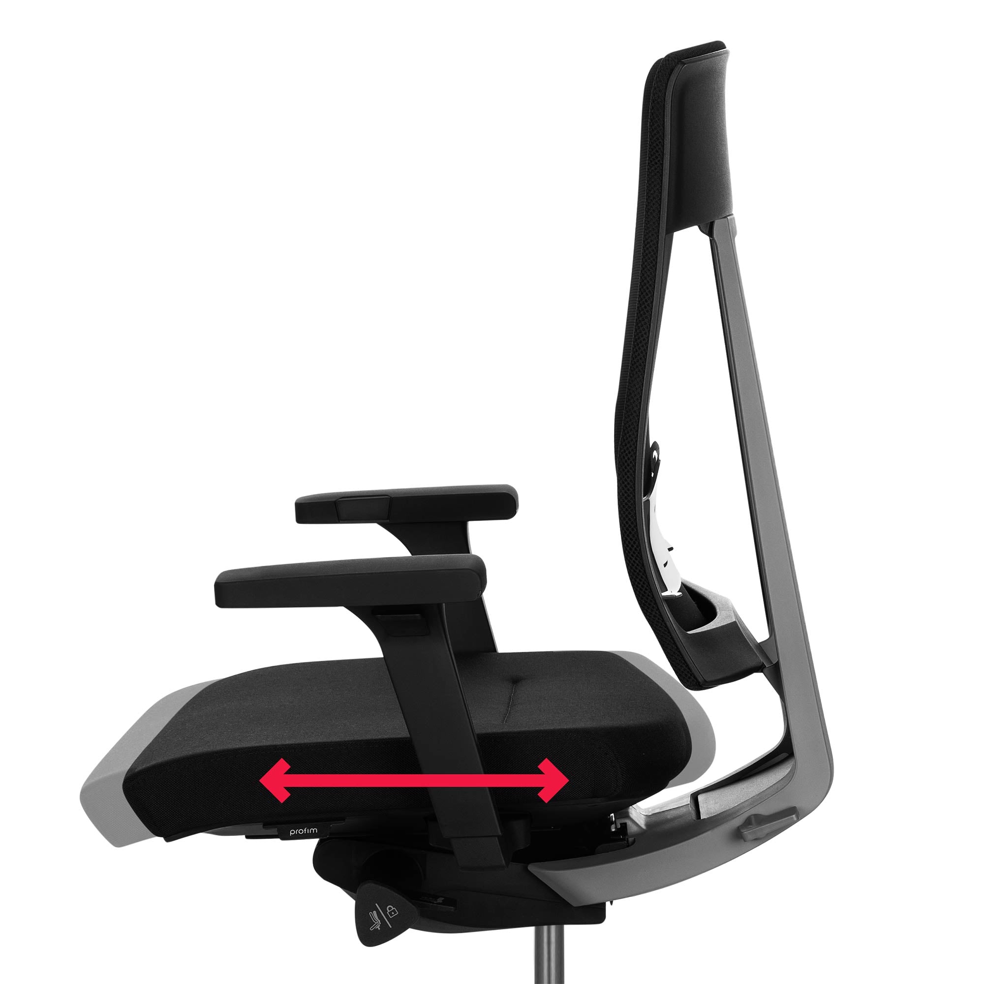 profim - XENON 101 SFL Net Office Swivel Chair | Support de la lordose, retour en arrière, noir