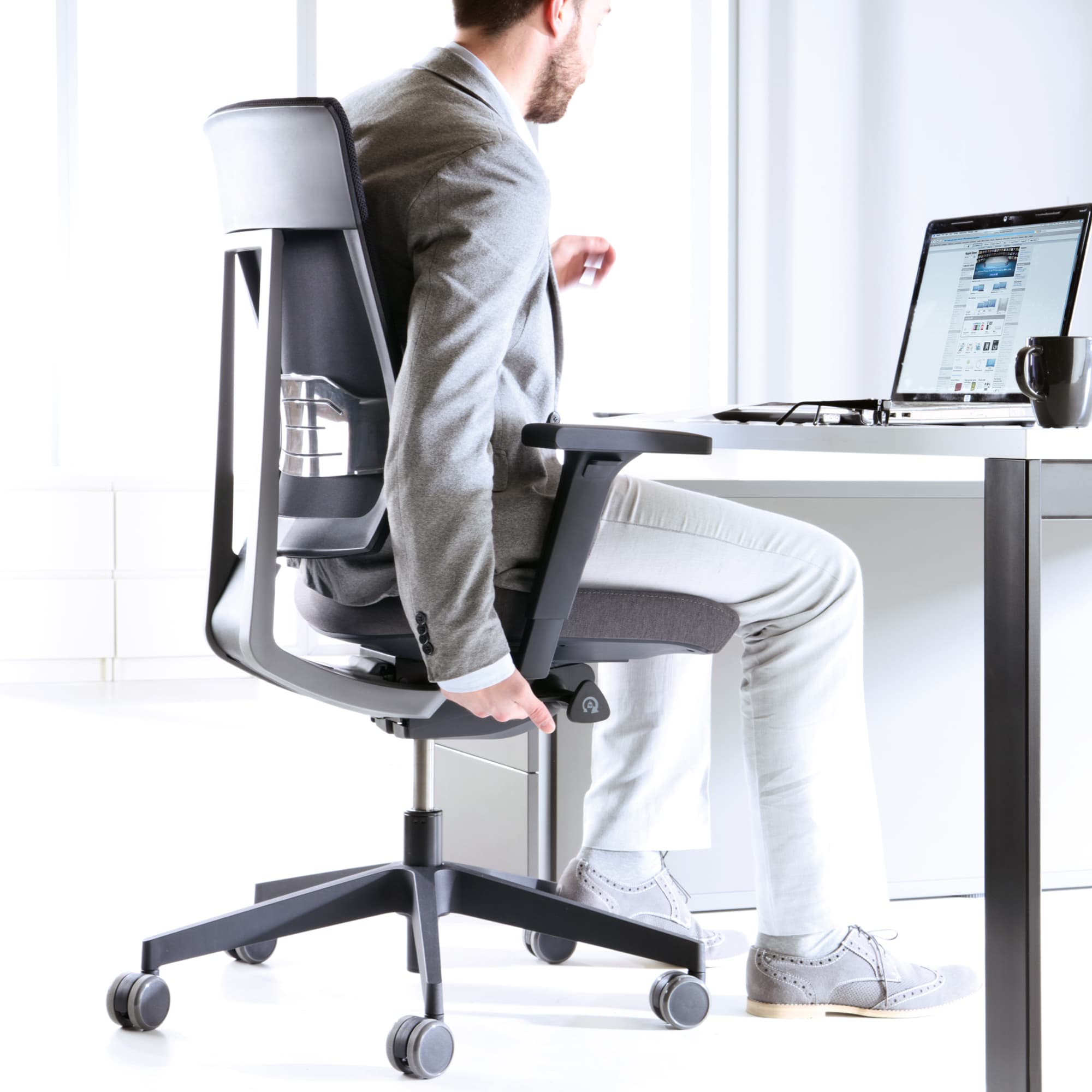 profim - XENON 101 SFL Net Office Swivel Chair | Support de la lordose, retour en arrière, noir