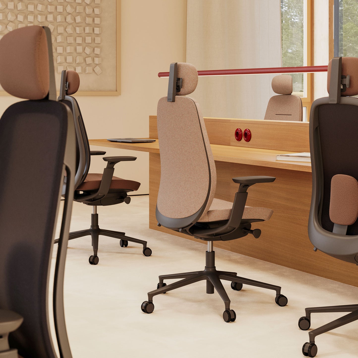 profim - Sedia girevole da ufficio PACE | Meccanismo sincronizzato, schienale in rete, nero