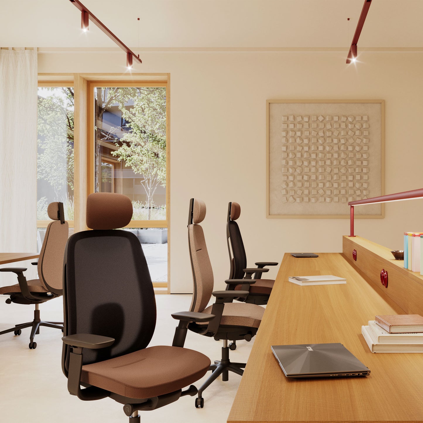 profim - Sedia girevole da ufficio PACE | Meccanismo sincronizzato, schienale in rete, nero