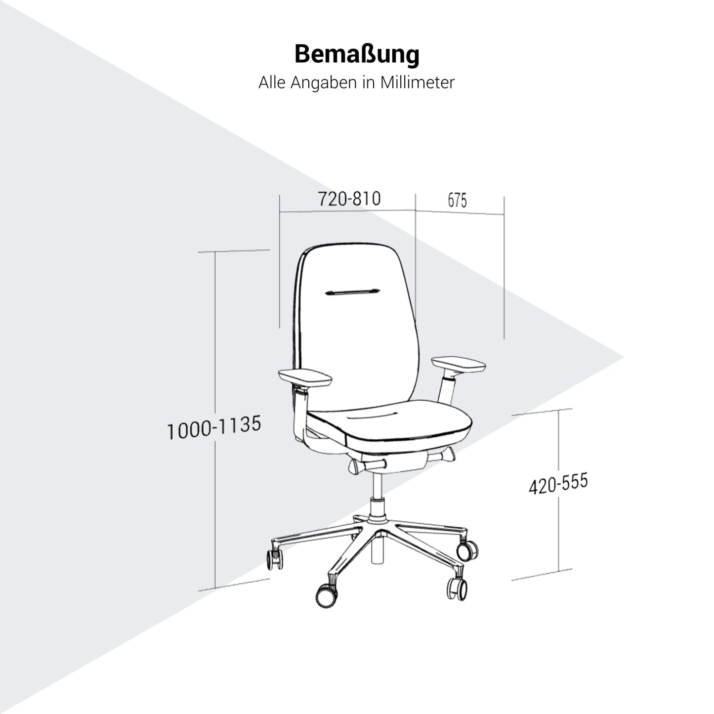 profim - PACE Bürodrehstuhl | Synchronmechanik, Vollpolster, Schwarz