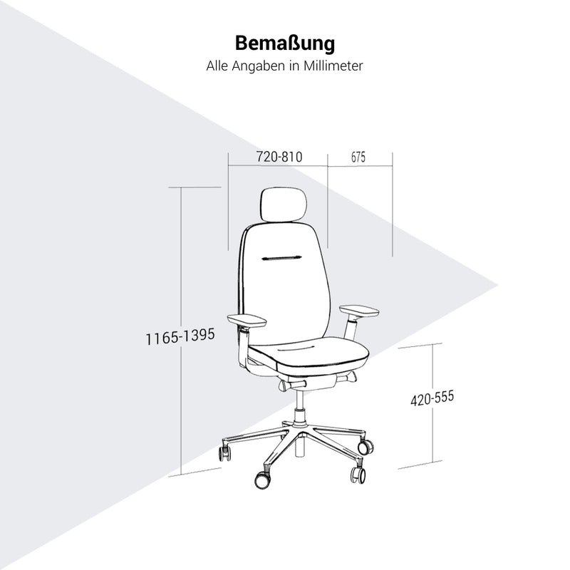 profim - PACE office swivel chair | Synchronous mechanism, fully upholstered, black - 3 Main Image