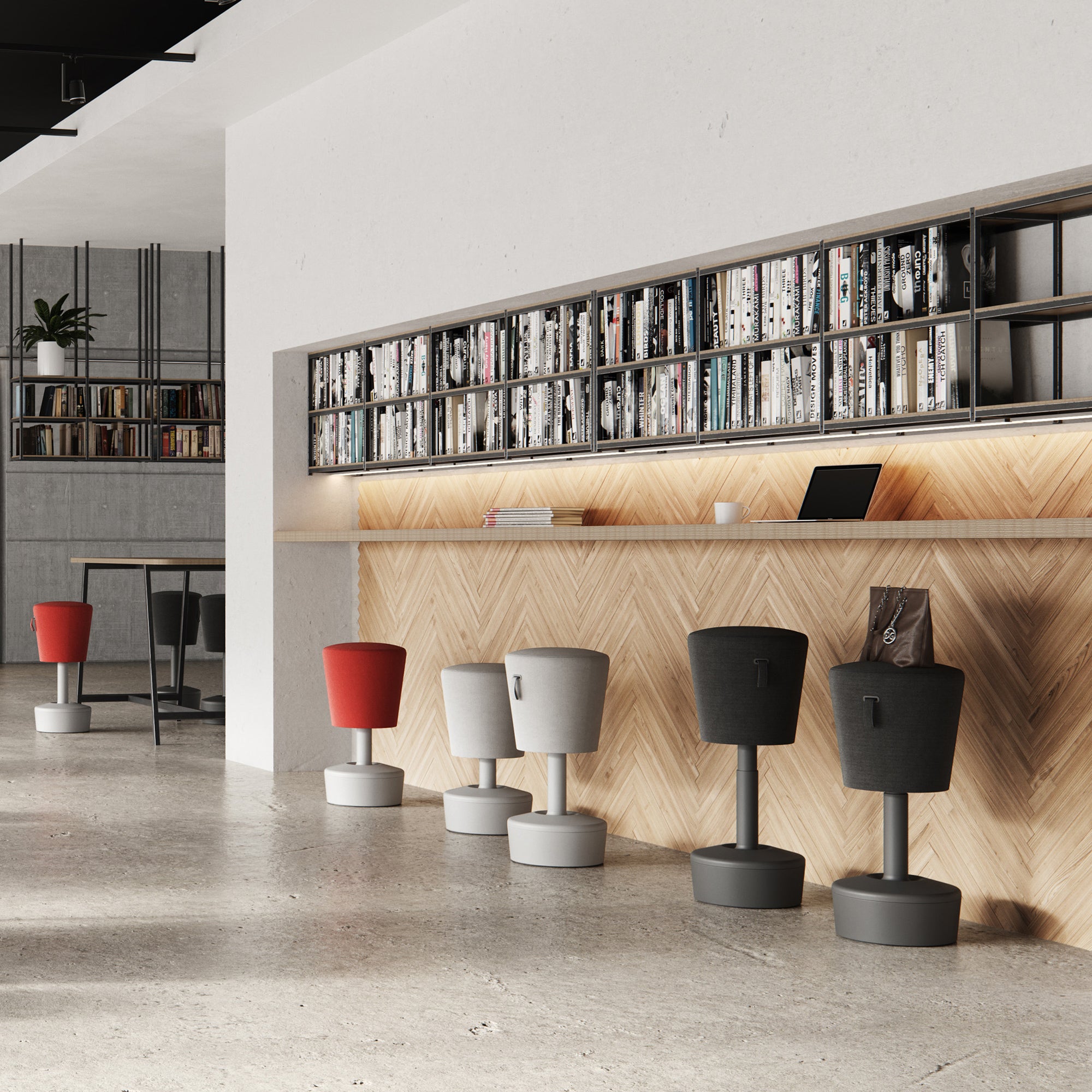 profim - MICKEY Sgabello di sedile | Ø 360 mm, altezza del sedile 570 - 900 mm