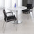 OPTIMA Table de réunion | Ronde, piètement chromé, Ø 1000 mm, blanc