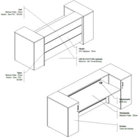 Novum reception counter | 3200-4000 mm, multicolor-LED lighting, white